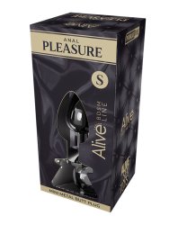 Элегантная анальная втулка Alive Mini Metal Butt, черный кристалл, 7 см, размер S