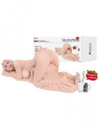 Шикарная мини секс кукла Valentina+ с тремя отверстиями и вибрацией  – телесный