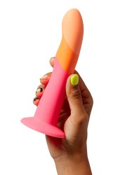 Изогнутый фаллоимитатор Romp Dizi, 18 см, силикон, оранжевый 