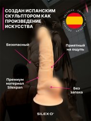 Реалистичный фаллоимитатор SILEXD Model 3, 20 см, силикон, светлый телесный