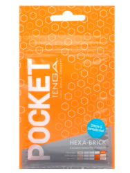 Нереалистичный мастурбатор Tenga Pocket Hexa-Brick, 7,5 см, ТПЭ, белый