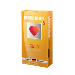 Презервативы Masculan 5 Ultra Золотые, утонченный латекс золотого цвета с ароматом ванили 10 шт