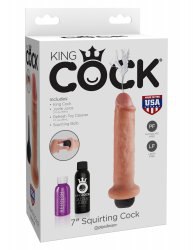 Фаллоимитатор King Cock 7 Squirting с эффектом семяизвержения – телесный