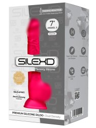 Реалистичный фаллоимитатор SILEXD Model 3, с мошонкой, 17,5 см, розовый
