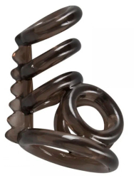 Эластичная насадка на пенис и мошонку Orion Penis Hodenring, с гребнем, 7 см, ТПЕ, черный