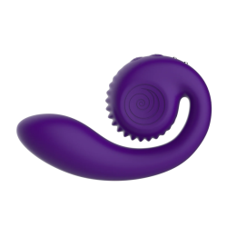 Анатомический вибратор SVibe GIZI, непрерывная стимуляция, 2 мотора, 5 режимов работы, фиолетовый