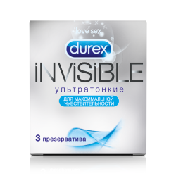 Ультратонкие презервативы Durex Invisible - 3 шт. 