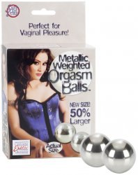 Супертяжелые вагинальные шарики Weighted Orgasm Balls – серебристые