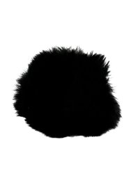 Анальная пробка Kanikule,серебристая с черным заячьим хвостиком, размер S