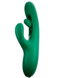 Инновационный вибратор-кролик Amovibe Zenora, 26 см, силикон, зелёный