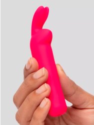 Яркая вибропуля Happy Rabbit, 11,3 см, силикон, розовая