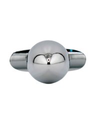 Серебряная анальная пробка для ношения с нежно-розовым кристаллом (Small)