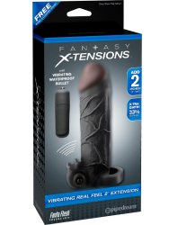 Реалистичная вибронасадка удлинитель Pipedream Vibrating Real Feel 2 Extension, 16,5 см, черный