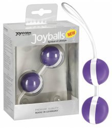 Вагинальные шарики Joyballs Bicolored со смещенным центром тяжести – фиолетовый с белым