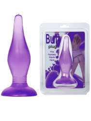 Анальная пробка с тонким кончиком Baile Butt Plug на присоске – фиолетовый