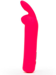 Яркая вибропуля Happy Rabbit, 11,3 см, силикон, розовая