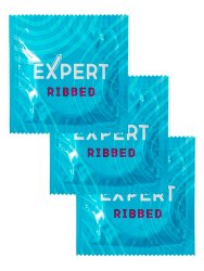 Рельефные презервативы EXPERT Ribbed, ребристые, 3шт