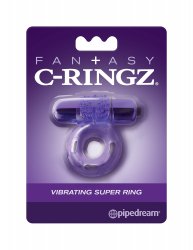 Эрекционное кольцо Vibrating Super Ring с вибрацией – фиолетовый