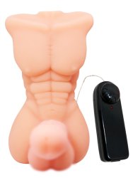 Реалистичный вибратор Baile Temptation Bigger man, 17,5 см, с миниторсом, с проводным пультом, телесный