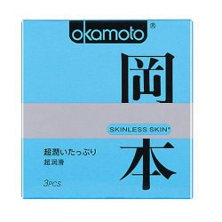 Презервативы Okamoto Skinless Skin Lubricative с обильной смазкой - 3 шт.