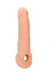 Увеличивающая насадка закрытого типа с кольцом для фиксации на мошонке Penis Extender with Rings - 22 cm