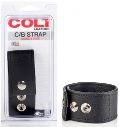 Кожаная утяжка на пенис Colt C/B Strap Double Wide – черный