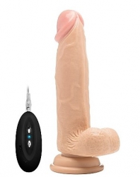 Фаллоимитатор с вибрацией и пультом управления Vibrating Realistic Cock With Scrotum - 8 Inch