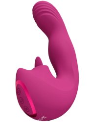 Вибратор Shots Toys Yumi, 10 скоростей, с клиторальным язычком, розовый
