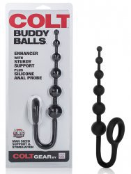 Анальная цепочка Colt Buddy Balls с эрекционным кольцом – черная