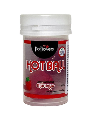 Лубрикант в виде двух шариков Hot Flowers Aromatic Hot Ball, масляная основа, клубника, 6 грамм