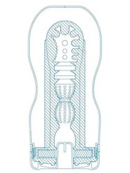 Нереалистичный мастурбатор Tenga Vacuum Cup - Extra Cool Edition, 15,5 см, ТПЭ, белый