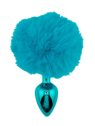 Голубая анальная пробка с голубым заячьим хвостиком, размер S, Kanikule