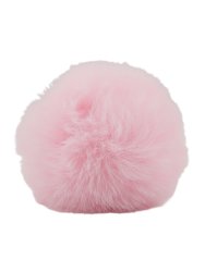 Серебристая анальная пробка с розовым заячьим хвостиком (Small) Kanikule