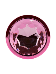 Розовая алюминиевая текстурная анальная пробка Large