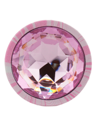 Анальная пробка Kanikule, с ограничителем в форме кристалла, размер S, светло-розовая