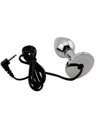 Алюминиевая анальная пробка с электростимуляцией