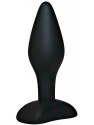 Гладкая анальная пробка Black Velvets, 9 см, силикон, черный