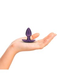 Гладкая анальная пробка Shots toys, 6,5 см, силикон, фиолетовый металлик