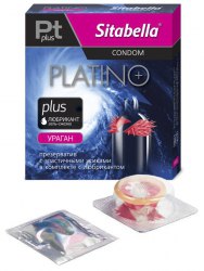Стимулирующий презерватив Sitabella Platino Plus с лубрикантом – Ураган