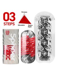 Нереалистичный мастурбатор Tenga Spinner DX 03 STEPS, 13 см, ТПЭ, красный