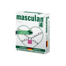 Презервативы Masculan 4 Ultra Ультрапрочные, черные 3 шт