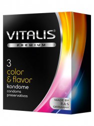 Презервативы Vitalis №3 Color & Flavor ароматизированные