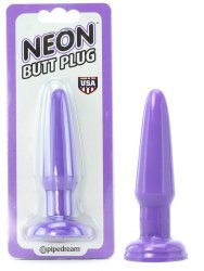 Яркая анальная пробка Neon Butt Plug – фиолетовый