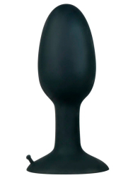 Гладкая анальная пробка Backdoor Friend, со смещенным центром тяжести, 12 см, силикон, черный