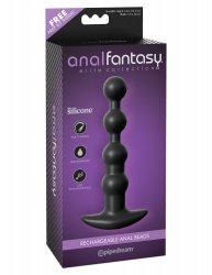 Анальная цепочка с вибрацией Pipedream Anal Fantasy Elite Collection Rechargeable Anal Beads - чёрный