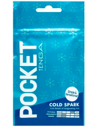 Нереалистичный мастурбатор Tenga Pocket Cold Spark, 7,5 см, ТПЕ, голубой
