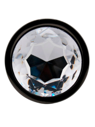 Черная алюминиевая анальная пробка с кристаллом Large