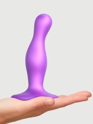 Гибкий фаллоимитатор Strap-On-Me Dildo Plug, 15,5 см, 2 утолщения, фиолетовый металлик