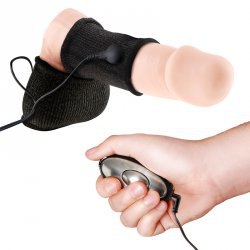 Электро-насадки Cock Sock на пенис и мошонку – черный