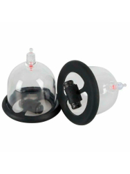 Вакуумная помпа для сосков Orion Bad Kitty Vibrating Nipple Cups, диаметр 5,7 см, силикон, черный с прозрачным